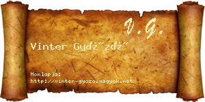 Vinter Győző névjegykártya